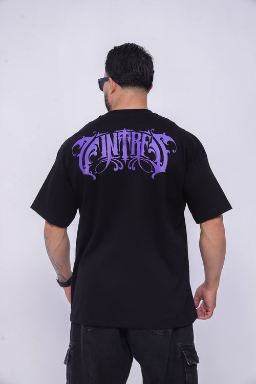 Camiseta oversized VINTTRÊS preta - 230g