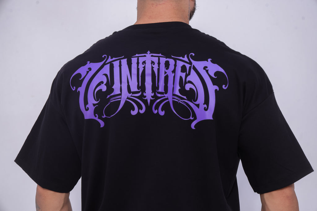 Camiseta oversized VINTTRÊS preta - 230g