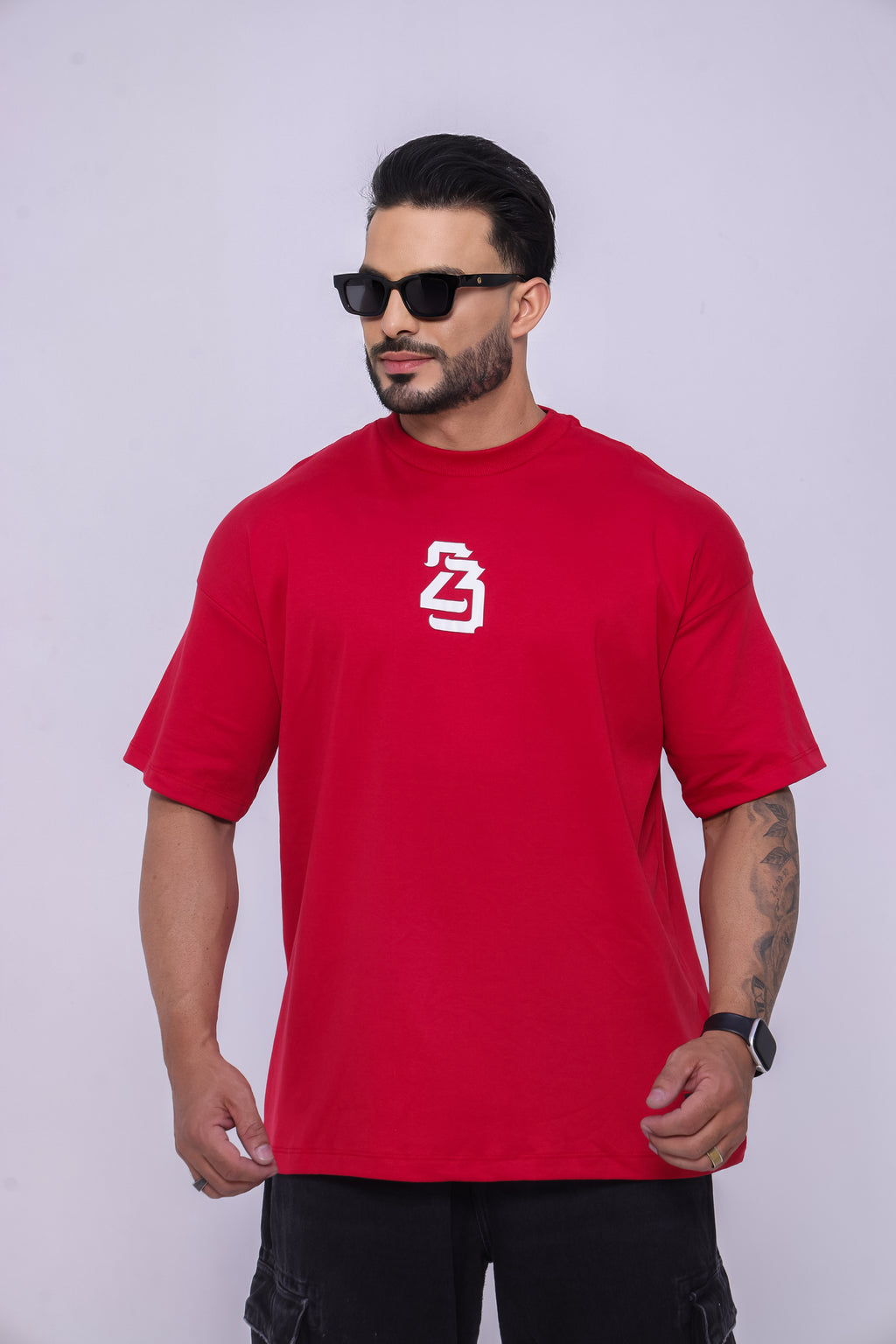 Camiseta oversized 23 vermelha - 230g
