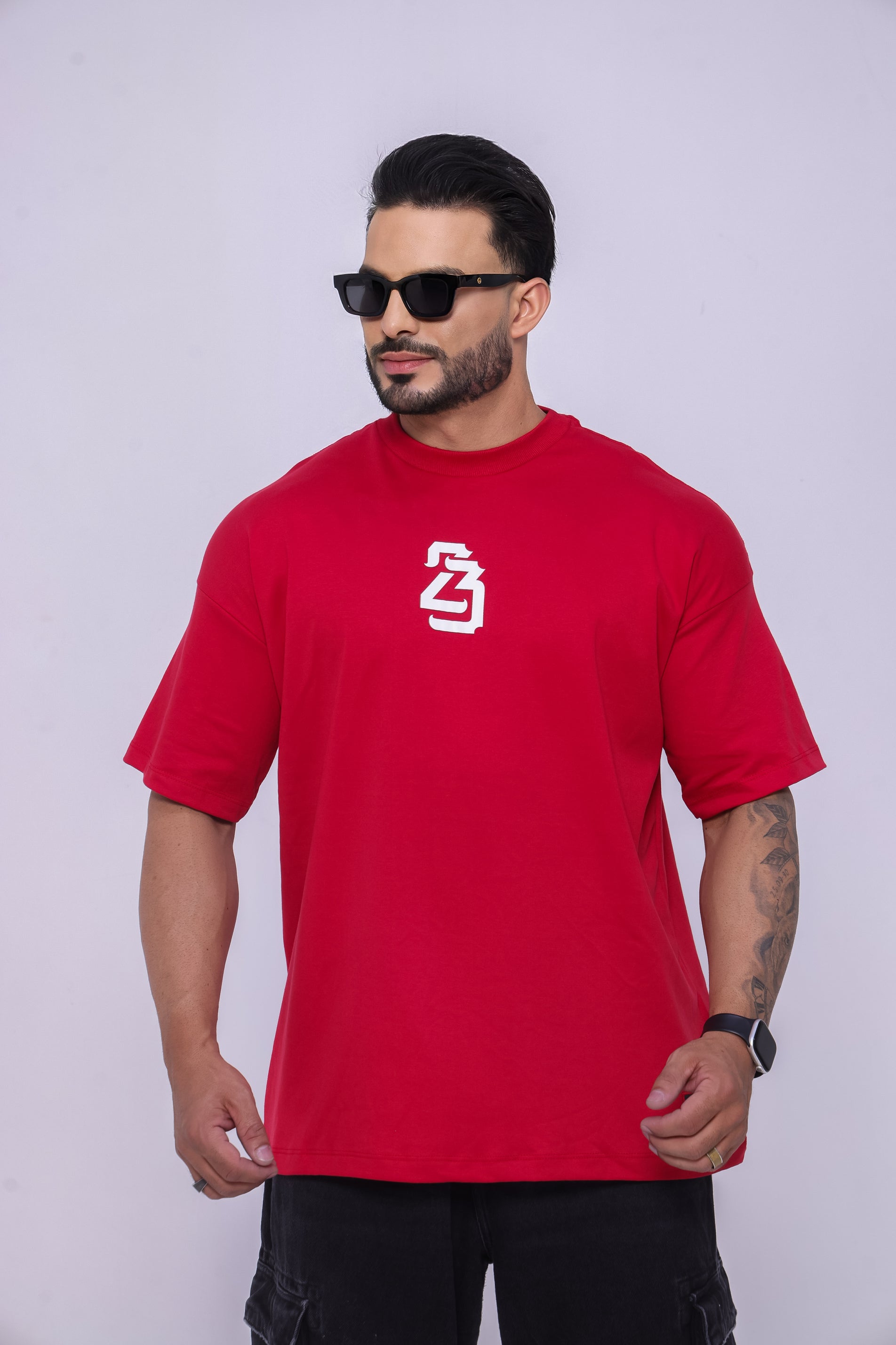 Camiseta oversized 23 vermelha - 230g