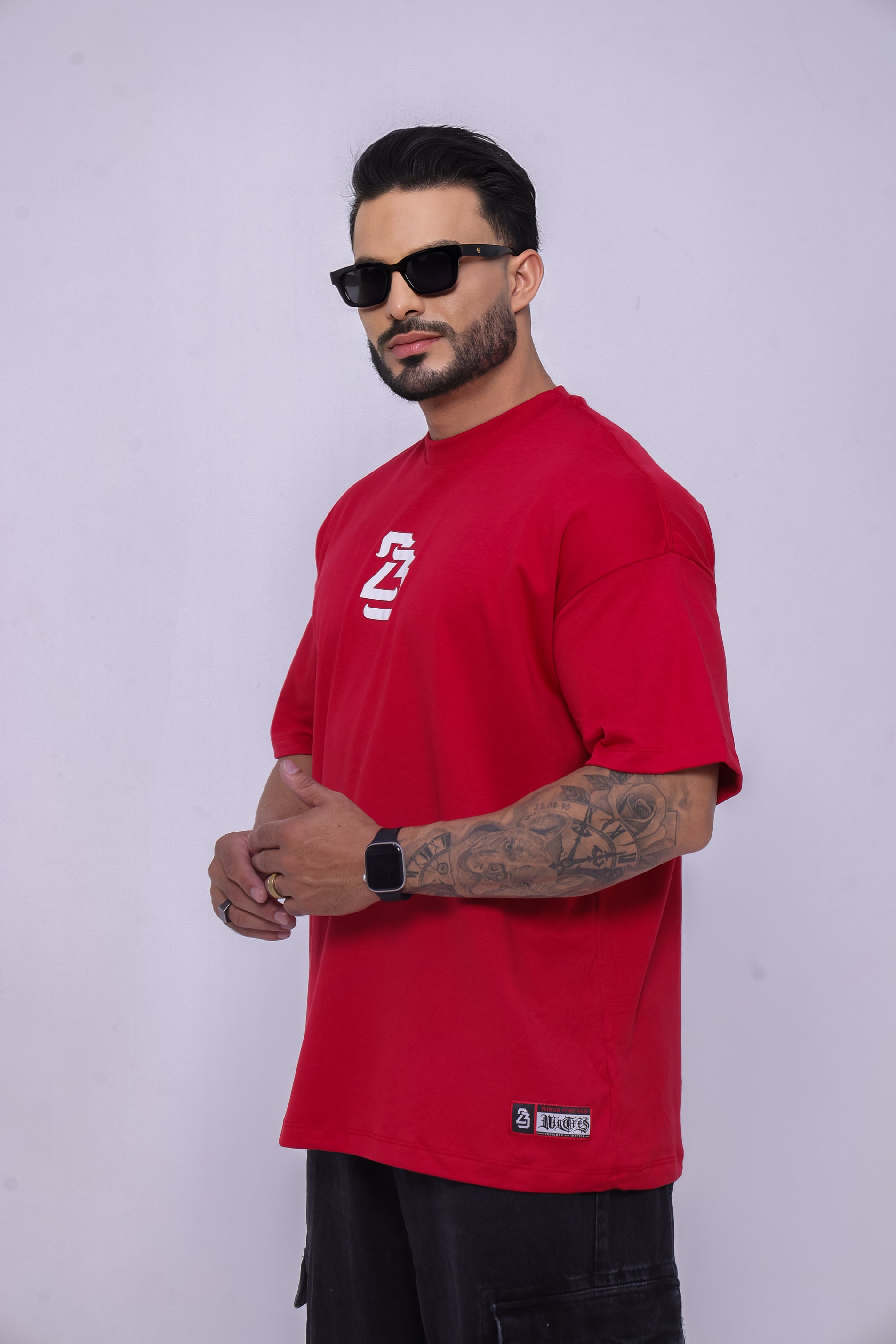 Camiseta oversized 23 vermelha - 230g