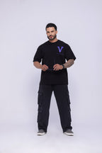Camiseta oversized VINTTRÊS preta - 230g